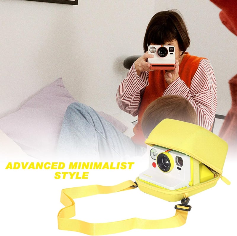 wogozan Protective Case for Polaroid Now 2nd/3rd, Now+ Gen 2/3rd, I-Type, OneStep+, Onestep 2, Filp, Instant Film Camera - Hard Shell Camera Case with Adjustable Shoulder Strap (Yellow) (No Camera) - Image 2